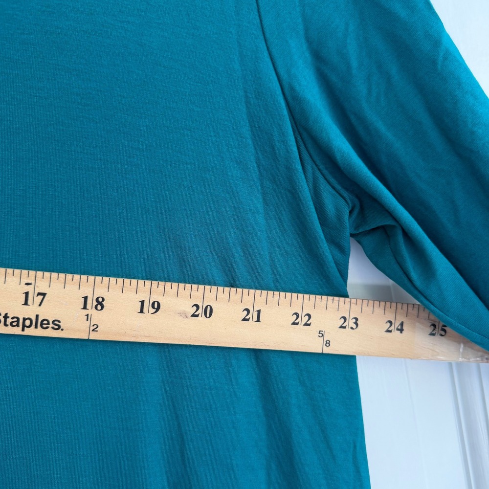 Eileen Fisher V-Neck Tunic Top Womens 1X Teal - Picture 6 of 12